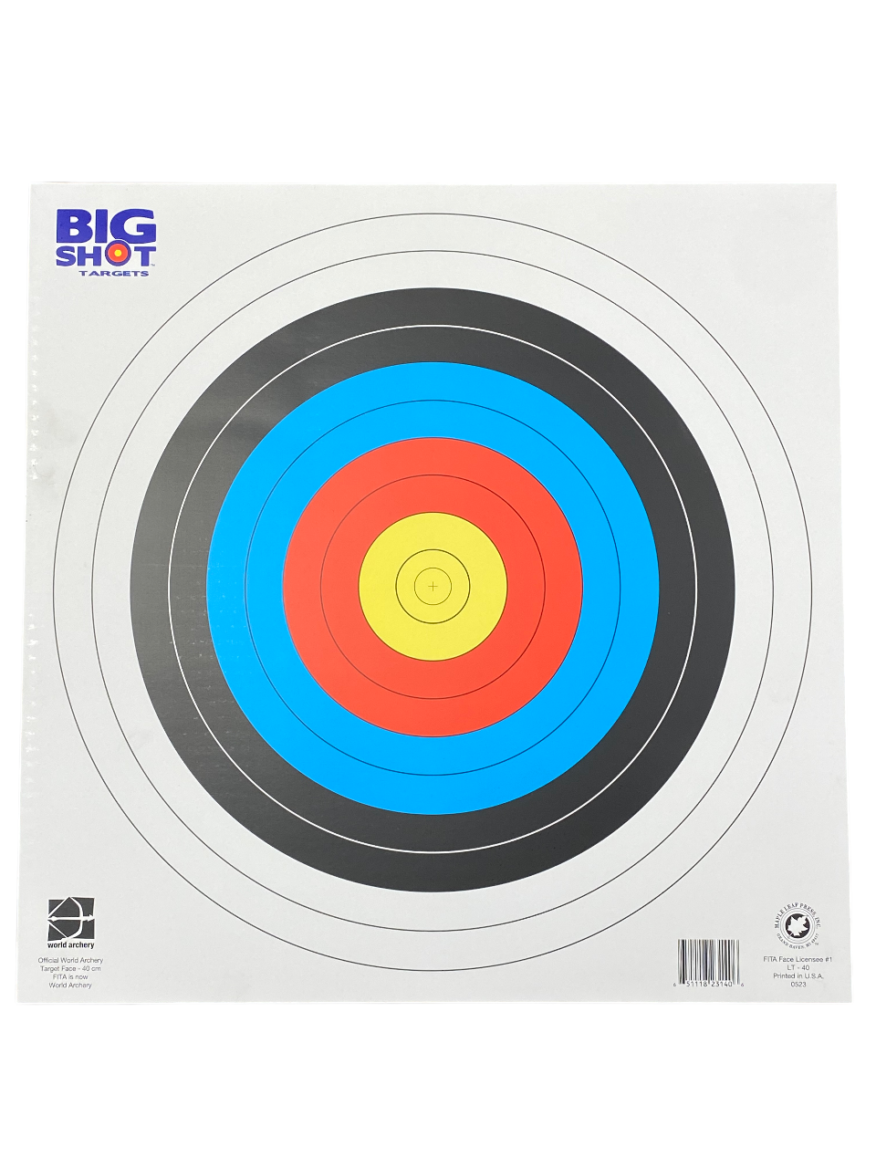 40cm Official FITA 10-Ring Single Spot Paper Target Face – BIGshot Archery